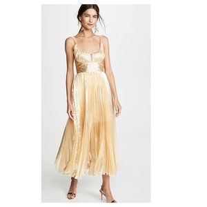 Maria Lucia Hohan Amalia Lame' Plisse' Midi Dress